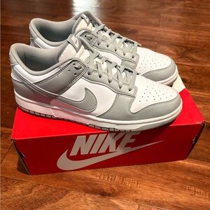 Nike Dunk Low Retro Men's Smoke Gray and White Sneakers